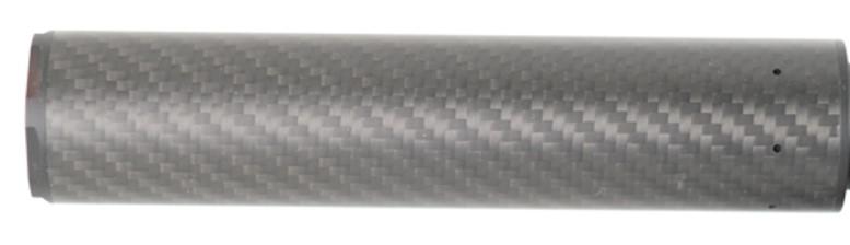 RTi  Hush - Karbon Geluidsdemper / Geschikt voor 5.5mm - 6,35mm -7,62mm / Lengte ; 15,7cm - doorsnee ; 3,3cm-4149-a